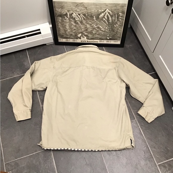 Vintage Mens Insulated Seersucker Shirt Jacket Size L Canvas Chore Barn Shacket - Picture 6 of 16